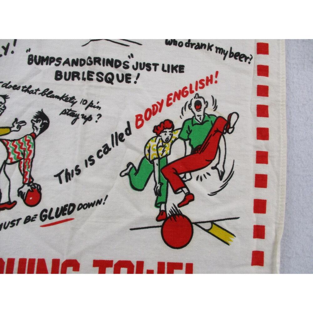 Bowler's Crying Towel Multicolor Cotton Retro Bowling Kitchen Tea Towel Humor - Picture 4 of 14